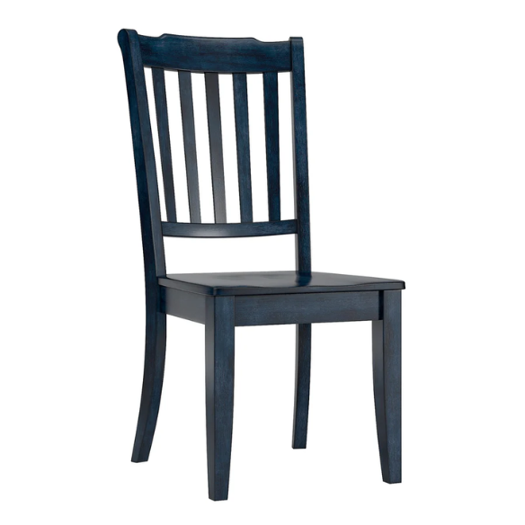 Slat-Back Solid Wood Dining Chairs – Set of 2 Farmhouse Kitchen or Dining Room Chairs