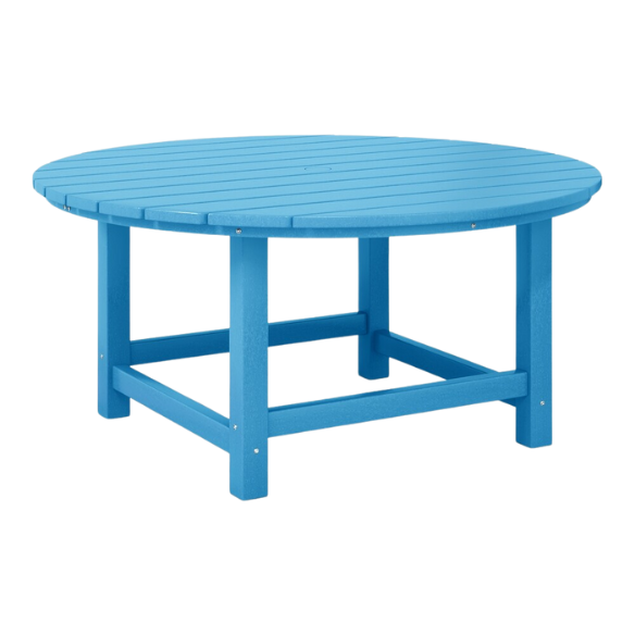 Outdoor Conversation Table – Stylish, Weather-Resistant Recycled Plastic Table with Slat-Style Top for Patios and Gardens