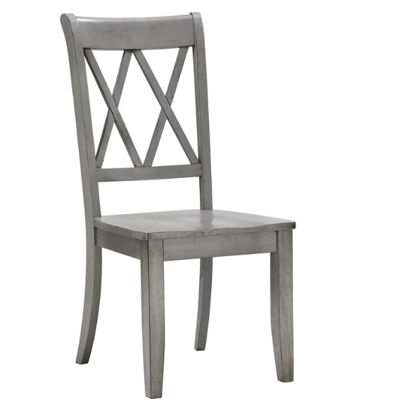 Farmhouse X-Back Solid Wood Dining Chairs (Set of 2) – Rustic Kitchen or Dining Room Seating