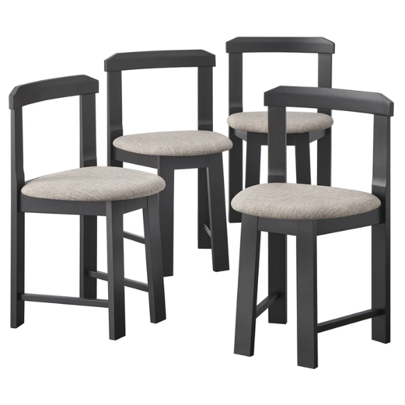 5-Piece Compact Round Dining Set – Space-Saving Design with Vegan Leather or Fabric Seats