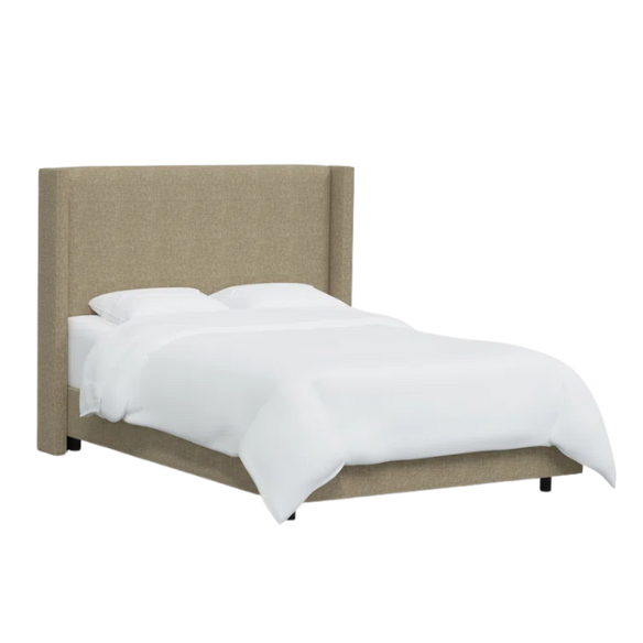 Cozy and Sleek Modern Queen Size Upholstered Wingback Bed