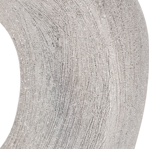 Abstract Sculptural Ceramic Vase with Unique Oval Cut-Out Design – 13" Modern Beaded Accent Vase for Tabletop or Shelf Décor, Ideal for Faux Florals and Statement Styling