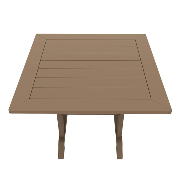 All-Weather Outdoor 43" Square Dining Table – Durable, Eco-Friendly, and UV-Resistant Patio Dining Table with Umbrella Hole