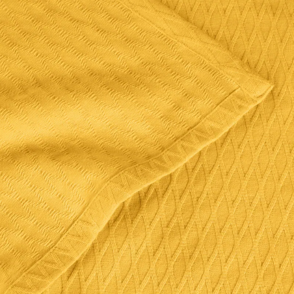 Yellow Weave Cotton Blanket – Soft, Elegant & Breathable All-Season Comfort