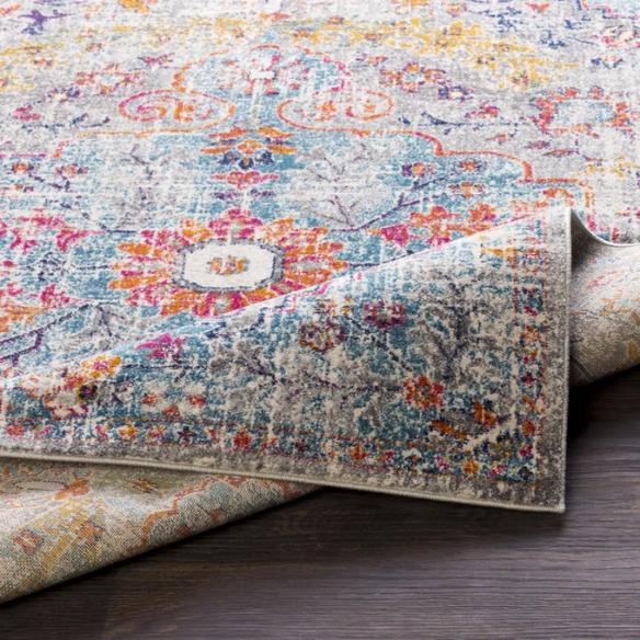 Timeless Traditional Woven Area Rug – Machine-Woven Polypropylene, Medium Pile, Durable and Easy to Clean