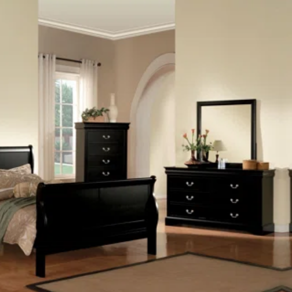 Elegant Sleigh Configurable Bedroom Set with Curved Headboard and Footboard, Clean Lines, and Exceptional Craftsmanship for a Relaxed, Casual Style