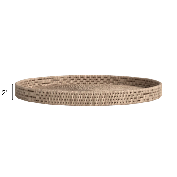 Wicker Serving Tray – Coastal-Inspired, Natural Rattan Design for Dining & Decor