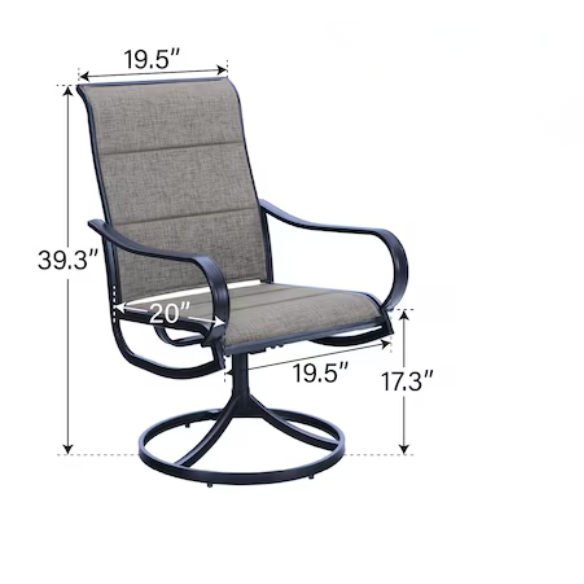 Patio Dining Set | Outdoor Furniture with Table and Swivel Chairs | All-Weather Garden Furniture with Umbrella Hole for Shade