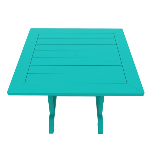 All-Weather Outdoor 43" Square Dining Table – Durable, Eco-Friendly, and UV-Resistant Patio Dining Table with Umbrella Hole