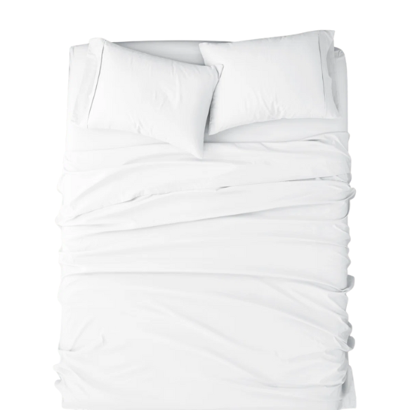 White Deep Pocket Microfiber Sheet Set – 4-Piece Soft, Wrinkle-Free Bedding with Pillowcases
