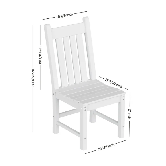 All-Weather Outdoor Patio Dining Chair with Arms – Durable HDPE Construction for Long-Lasting Comfort and Style