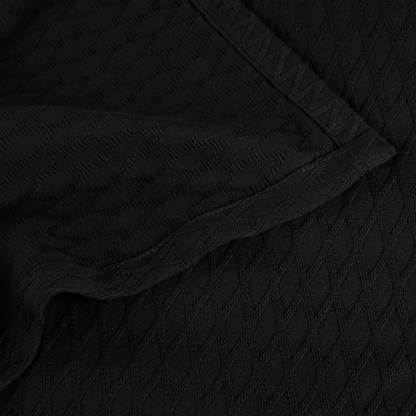 Black Weave Cotton Blanket – Elegant, Soft & Breathable All-Season Comfort