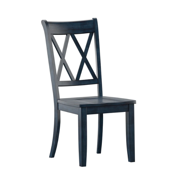 Farmhouse X-Back Solid Wood Dining Chairs (Set of 2) – Rustic Kitchen or Dining Room Seating