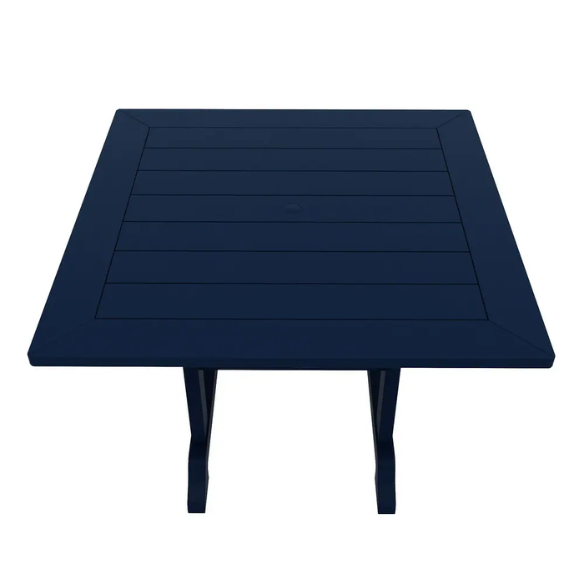 All-Weather Outdoor 43" Square Dining Table – Durable, Eco-Friendly, and UV-Resistant Patio Dining Table with Umbrella Hole