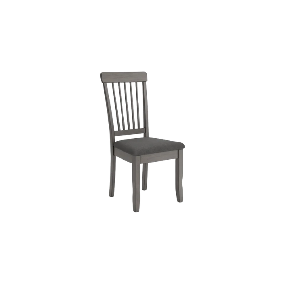 Dining Side Chairs (Set of 2) – Stained Wood Frame, Spindle Back Design, Cushioned Microfiber Seats for Comfort & Easy Assembly