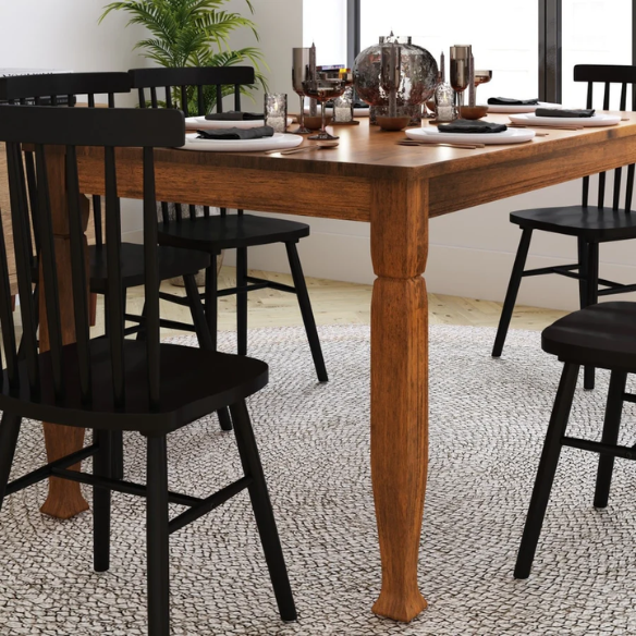 Classic Wood Dining Table with Sculpted Decorative Legs – Timeless Elegance & Durability for Every Dining Occasion