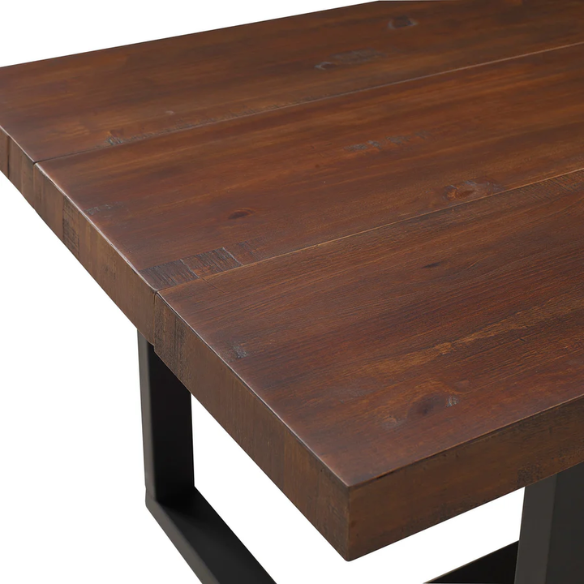 72-Inch Solid Wood Distressed Dining Table – Rustic Industrial Charm for Any Dining Room