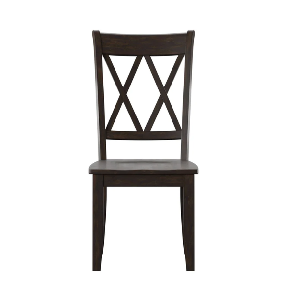 Farmhouse X-Back Solid Wood Dining Chairs (Set of 2) – Rustic Kitchen or Dining Room Seating