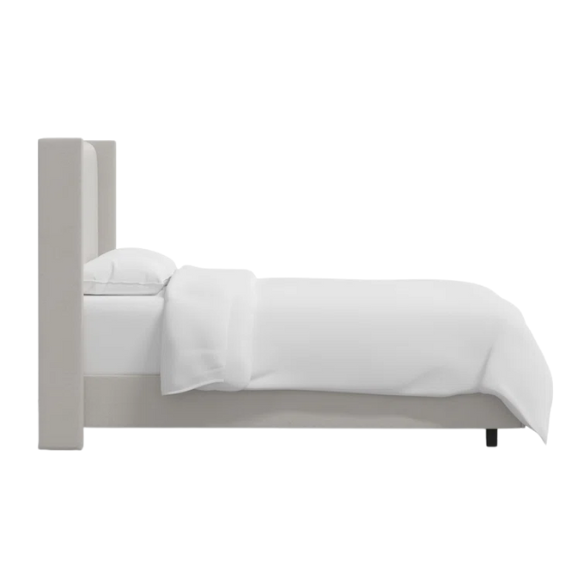 Cozy and Sleek Modern Queen Size Upholstered Wingback Bed