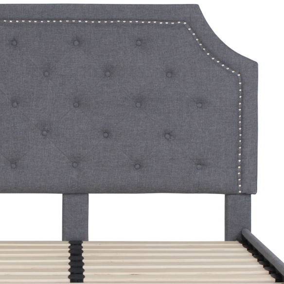 Elegant Button Tufted Upholstered Platform Bed Frame – Full Double Size with Modern Design