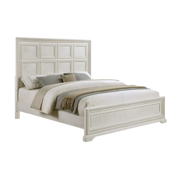 5-Piece Cream Panel Bedroom Set – Timeless Elegance and Tranquil Charm with Elegant Detailing and Durable Craftsmanship