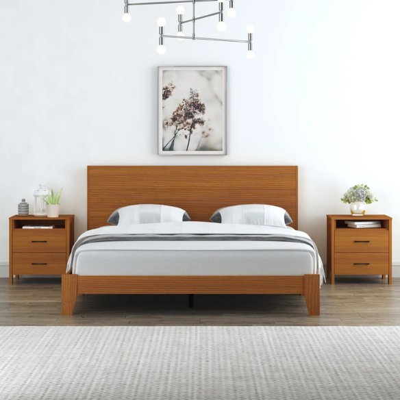 22.7" 2-Drawer Nightstand – Space-Saving Modern Minimalism, Engineered Wood with Clean-Lined Silhouette, Neutral Finish, Open Cubby & 2 Spacious Drawers for Bedroom Storage, Ideal for Tech & Accessories
