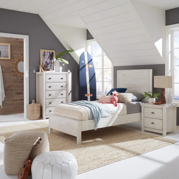 Stylish Wooden Twin 2-Piece Bedroom Set: Elegant Design for Cozy and Functional Spaces