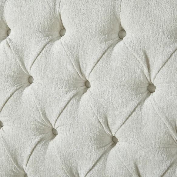 Luxurious Queen Size Upholstered Sleigh Bed with Button Tufting and Rich Chenille Fabric