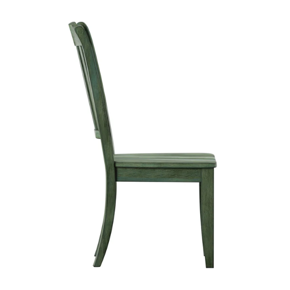Slat-Back Solid Wood Dining Chairs – Set of 2 Farmhouse Kitchen or Dining Room Chairs