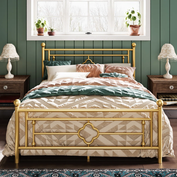 Durable Metal Platform Bed – Full Double Size with Sturdy Frame and Modern Design