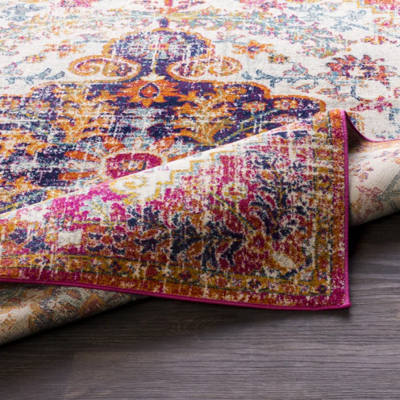 Timeless Traditional Woven Area Rug – Machine-Woven Polypropylene, Medium Pile, Durable and Easy to Clean