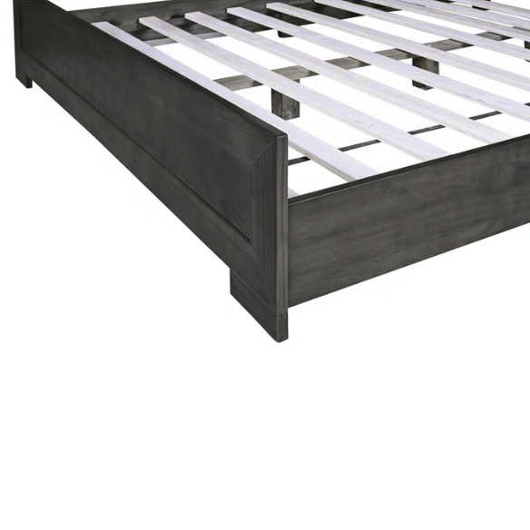Neutral-Colored Solid Wood Queen Size Low Profile Platform Bed
