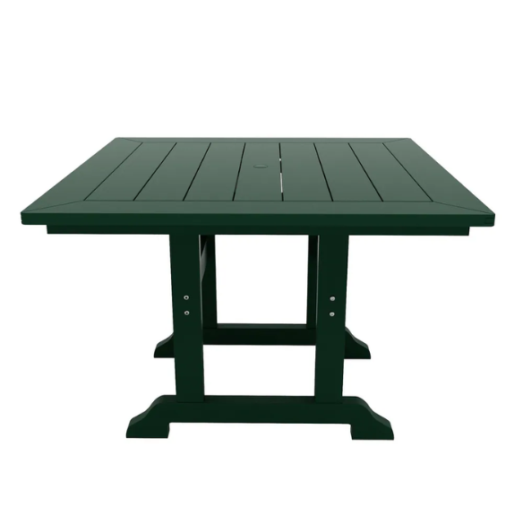 All-Weather Outdoor 43" Square Dining Table – Durable, Eco-Friendly, and UV-Resistant Patio Dining Table with Umbrella Hole