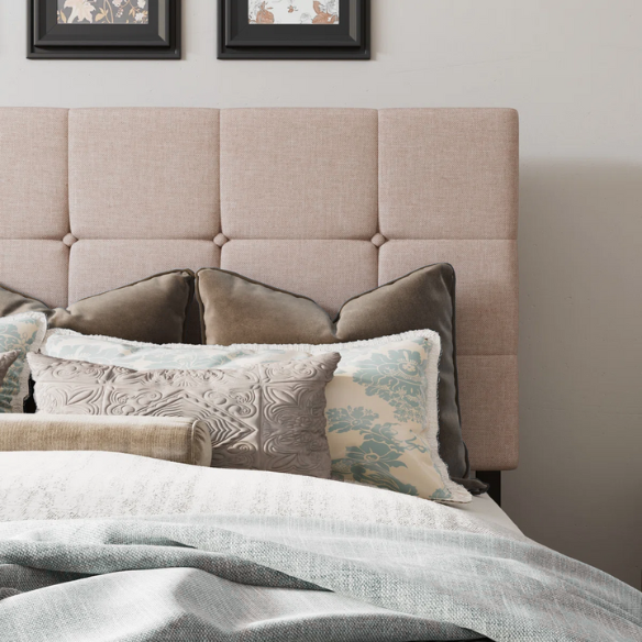 Queen Size Upholstered Platform Storage Bed with Tufted Button Accent Design