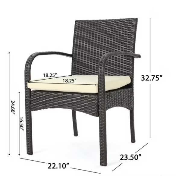 5-Piece Outdoor Wicker Dining Set | Includes Water-Resistant Cushions for Comfort and Durability