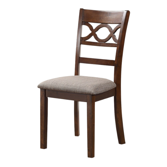 5-Piece Dining Set – Modern Farmhouse Round Table with Curvy Legs & X-Cross Chair Detail
