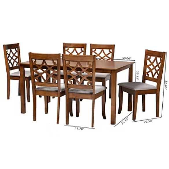 Modern Fabric and Wood Dining Set – Where Elegance Meets Comfort and Style