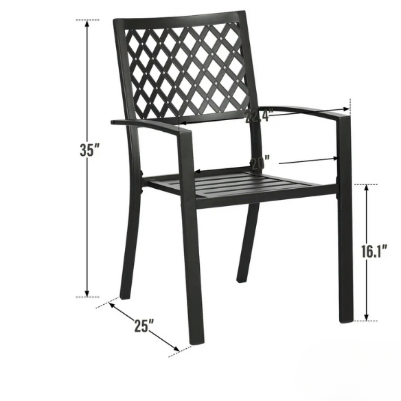 5-Piece E-Coated Metal Outdoor Patio Dining Set with Stackable Chairs – Durable, Comfortable, and Stylish for Your Outdoor Entertaining