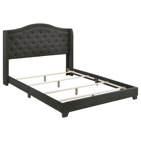 Button Tufted Upholstered Full Double Bed with Panel Headboard Design – Elegant and Comfortable with Premium Upholstery