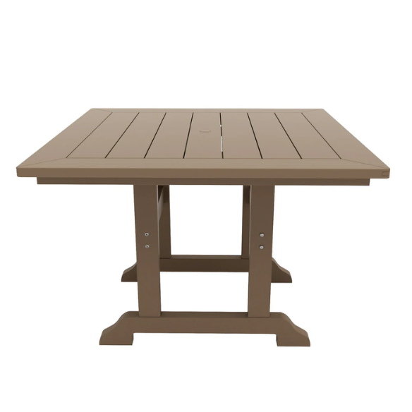 All-Weather Outdoor 43" Square Dining Table – Durable, Eco-Friendly, and UV-Resistant Patio Dining Table with Umbrella Hole
