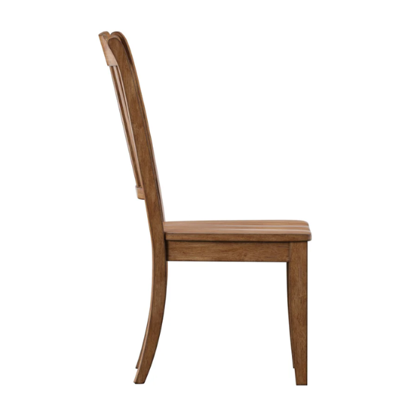 Slat-Back Solid Wood Dining Chairs – Set of 2 Farmhouse Kitchen or Dining Room Chairs