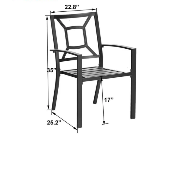 5-Piece E-Coated Metal Outdoor Patio Dining Set with Stackable Chairs – Durable, Comfortable, and Stylish for Your Outdoor Entertaining