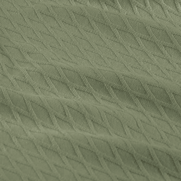 Green Weave Cotton Blanket – Elegant, Soft & Breathable All-Season Comfort