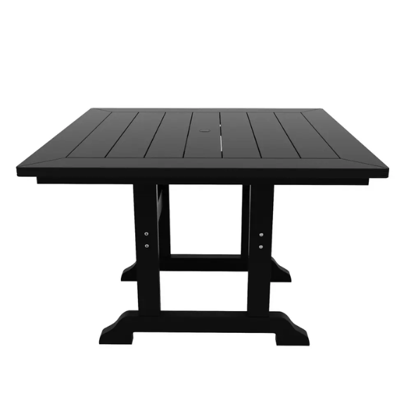 All-Weather Outdoor 43" Square Dining Table – Durable, Eco-Friendly, and UV-Resistant Patio Dining Table with Umbrella Hole