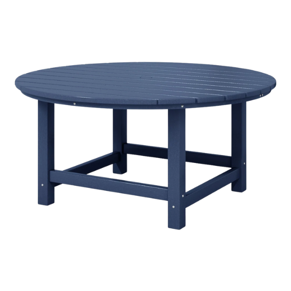 Outdoor Conversation Table – Stylish, Weather-Resistant Recycled Plastic Table with Slat-Style Top for Patios and Gardens