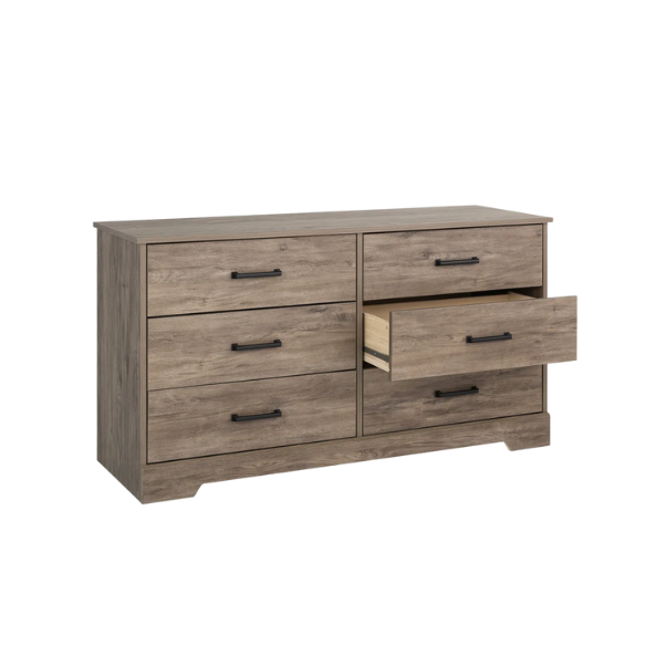 Rustic Modern 6-Drawer 53.25" W Double Dresser with Timeless Farmhouse Charm