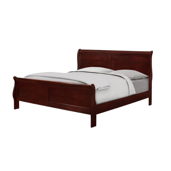 Timeless 6-Piece Cherry Wood Sleigh Bedroom Set with Elegant Curves and Sophisticated Finish