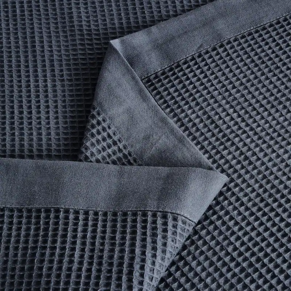 Cotton Waffle Weave Bed Blanket – Navy Blue | All-Season Breathable Layer