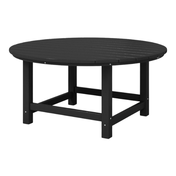 Outdoor Conversation Table – Stylish, Weather-Resistant Recycled Plastic Table with Slat-Style Top for Patios and Gardens