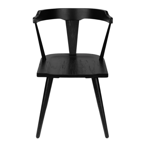 Solid Oak Dining Chair – Mid-Century Modern Splat Back, Tapered Legs, Non-Scratch Feet & Easy Assembly